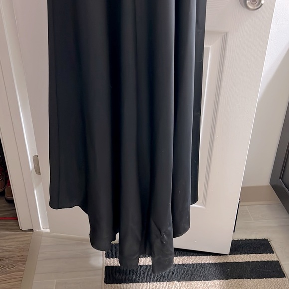 🖤 BLACK CRISS-CROSS BACK BRIDESMAID GOWN OR PROM DRESS Women’s 14 M/L Bust: 38” - Picture 5 of 8